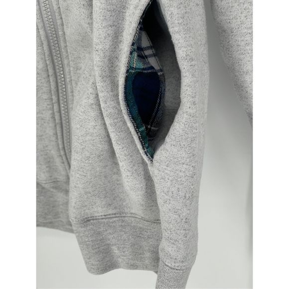 Cuffys Sweatshirt Cape Cod Women’s Small Full Zip Gray Plaid Collar - Picture 11 of 13